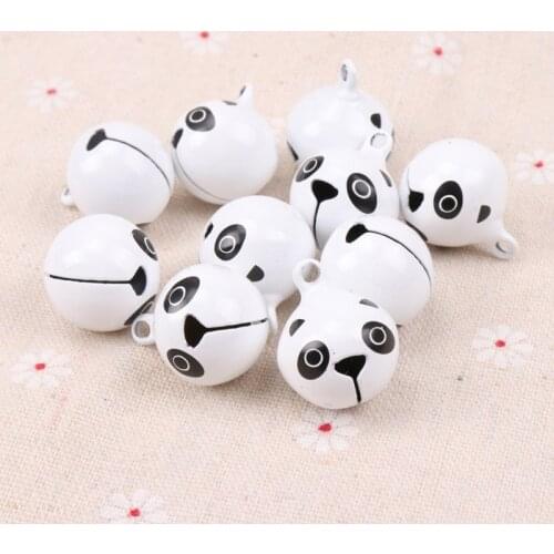 5pcs Jingle Bells Cute panda Ornament Metal Bell for Home Party Tree Pendant Childrens shaker Decoration 27mm