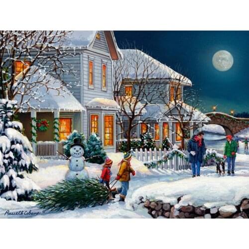 5D Diy Diamond Painting Winter Night Scenery Mosaic Embroidery Sale House Full Square Round Drill Craft Supplies DecorZP-4051