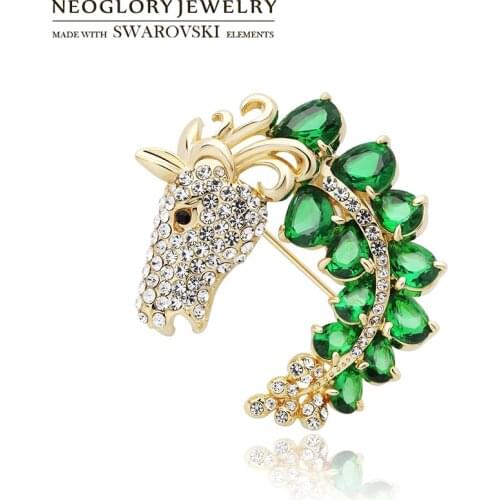 Neoglory Austria Rhinestone & Zircon Brooch Exquisite Lovely Horse Design Alloy Plated For Fashion Sale Lady Gift