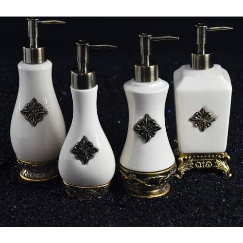 Bottle Hotel Lotion Press Bottle BathrooEuropean-style Ceramic High-end Hand Sanitizer Bottle Shower Gel M Single Product
