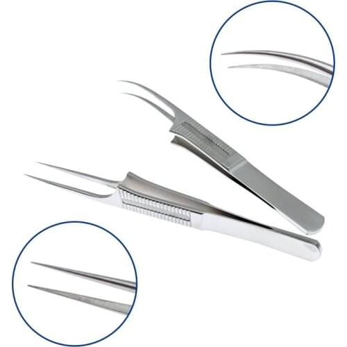 Fue Hair Transplant Forceps Hair Transplant Implanter Curved/Straight Stainless Steel
