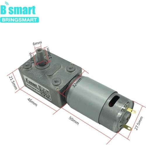 Bringsmart Worm Gear Motor DC Reducer Motor 12V Worm Reduction Gearbox Engine Self-Locking Geared Motor Brush Motor JGY-395