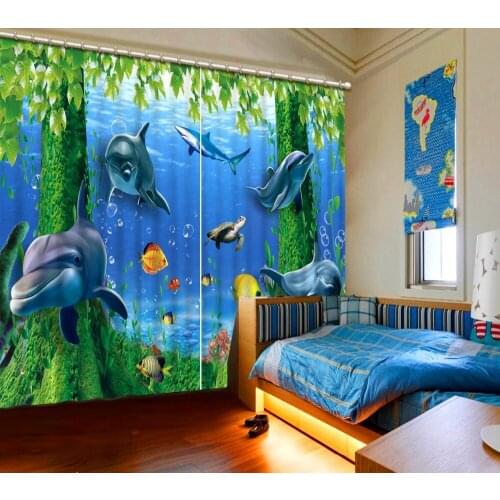 Childrens Room Out the Window Blackout 3D Curtains Water Proof 3D Curtains for Living Room Customizable SizeCL-011