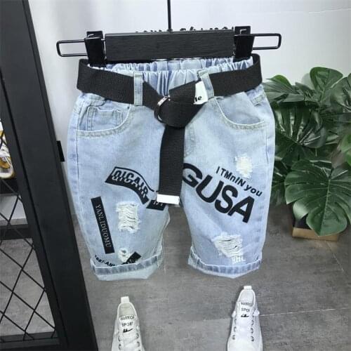 Boy denim shorts boy jeans Summer Style Denim Boys Panties Hole Casual Baby boys Jeans Shorts Children Short Soft Pants 2-7Y