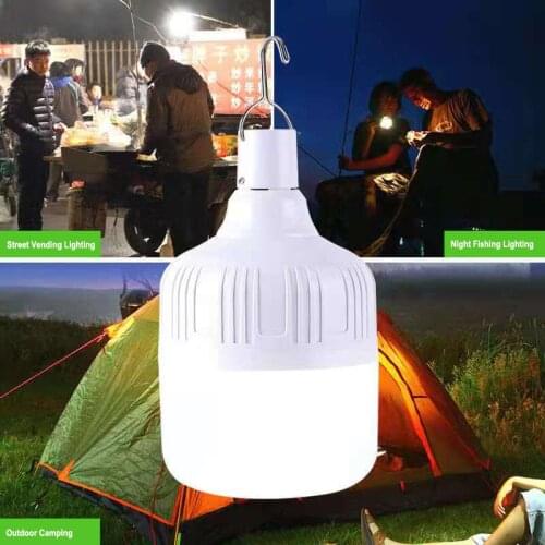 Outdoor Bulb USB Rechargeable LED Emergency Lights Portable Tent Battery Lantern BBQ Camping Lampara Led for Patio/Porch/Garden