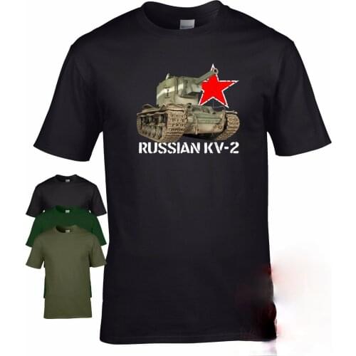 Russian KV 2 tank WW2 military armour Men T-shirt World of war Tanks SHORT Casual 100% COTTON O-Neck men clothing