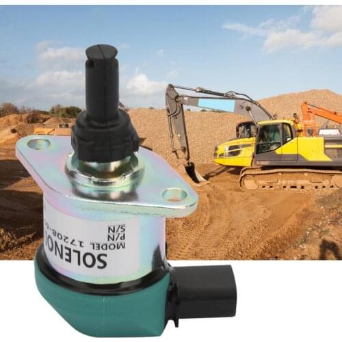 12V Engine Shut off Solenoid Replacement Kit Fit for Kubota Excavator 17208-60016 Shut off Solenoid