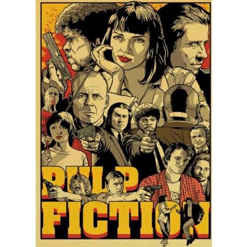 Pulp Fiction Classic Movie Poster Metal Sign Home Decoration Wall Art