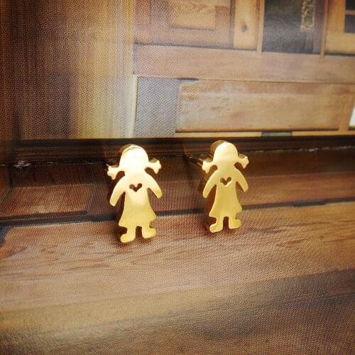 2018 Hot 6pair Classical Stainless Steel Earring Fashion Jewelry Simple Charm Girls Love Earring For Women Gold