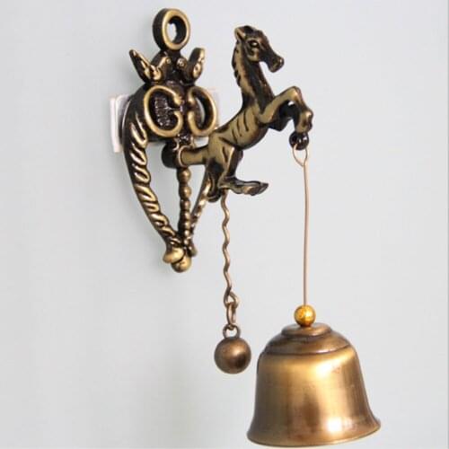 DIY Home Decor Hanging Metal Iron Bell Creative Horse Elephant Owl Shaped Bell Doorbell Vintage Wind Chime Doorbell Decor Craft