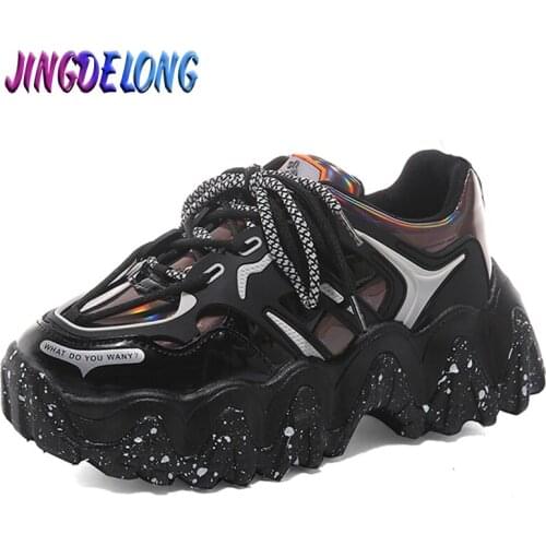 Fashion Womens Platform Sneakers Outdoor Women Laser Upper Platform Casual Shoes Womens Footweara Zapatillas De Deporte Mujer