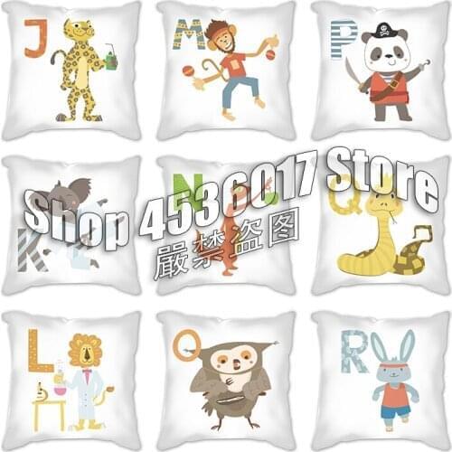Cartoon Letter Cushion Cover Polyester Pillowcase Sofa Cushions Decorative Throw Pillows Cover Home Decoration Pillowcover