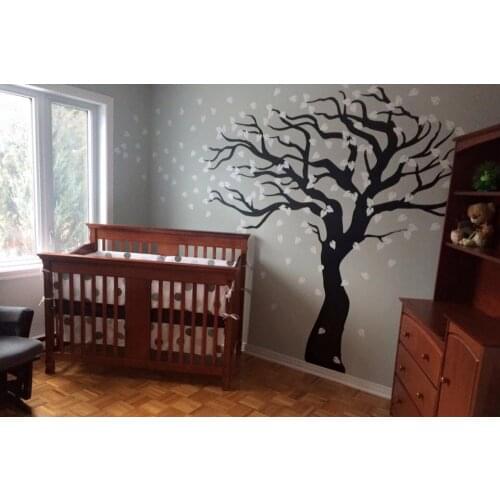 Large Tree baby nursery decal Huge Trees With Leafs Custom Color Wall Stickers For Kids Room TV Background Wall Art Decals A189