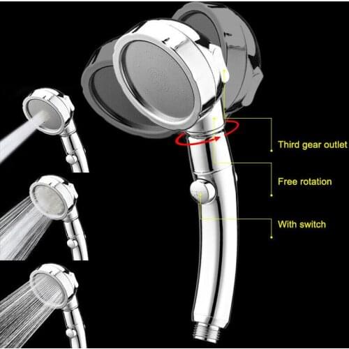 3-Mode Shower Head Handheld High-Pressure Water-Saving Filtration Showerhead ABS Silver Nozzle Shower Bathroom Accessories