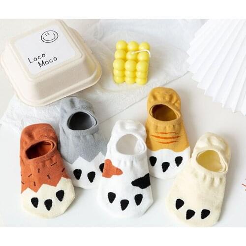 Hot Invisible Cat Paw Breathable Animal Cartoon Shallow Mouth Socks Spring Summer Creative Female Low Cut Thin Boat Socks