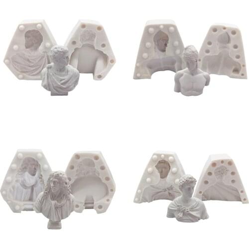 Great Artist Figure Head Plaster Cast Silicone Mold Soap Statue Resin Casting Art Craft Mold 3D Bust Mould Plaster Silicone Mold