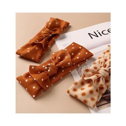 1PCS New Baby Dot Width Nylon Headbands,two sew line bow headband, Knot Nylon Headwear Turban, Girls Hair Accesseries