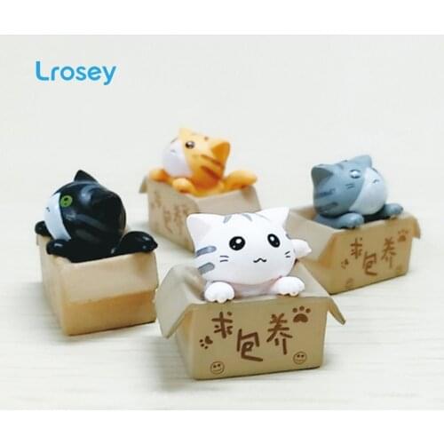 Kawaii cartoon cat decoration keychain creative pendant home Statue DIY Lucky small gift jewelry hand-made cat PVC animal shape