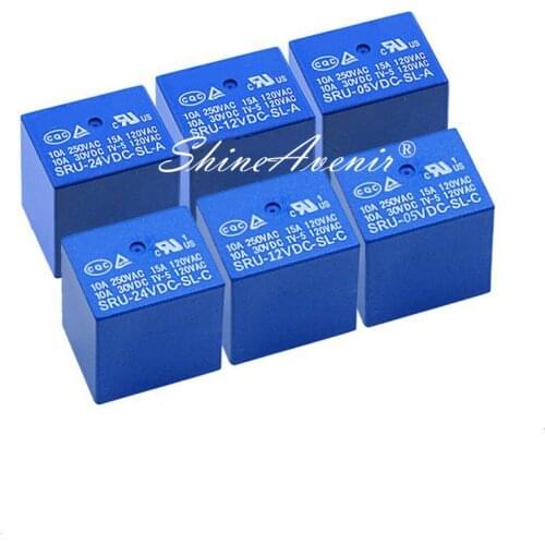 5pcs/lot Relay SRU-05VDC-SL-A SRU-12VDC-SL-A SRU-24VDC-SL-A SRU-05VDC-SL-C SRU-12VDC-SL-C SRU-24VDC-SL-C 5V 12V 24V 10A