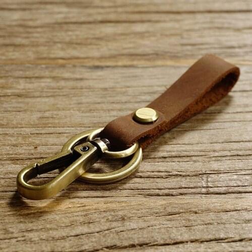 1 piece vintage leather men novelty keychain husband gift car auto metal key ring new key holder porte clef jewelry accessories