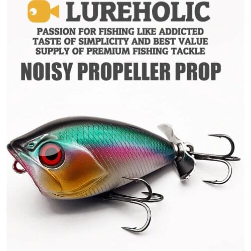 Lureholic 5cm 9g Noisy Propeller Pop Prop Hard Lure Surface Topwater Popper Fishing Lures Freshwater Trout Bass Artificial Baits