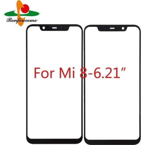 10Pcs\lot Touchscreen For xiaomi Mi 8 Mi8 Touch Screen Front Panel Glass Lens LCD Outer Glass NO LCD