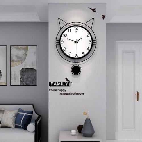 Modern Design Wall Clock Round Vintage Wooden Creative Room Wall Clock White Pendulum Horloge Murale Home Decoration DL60WC