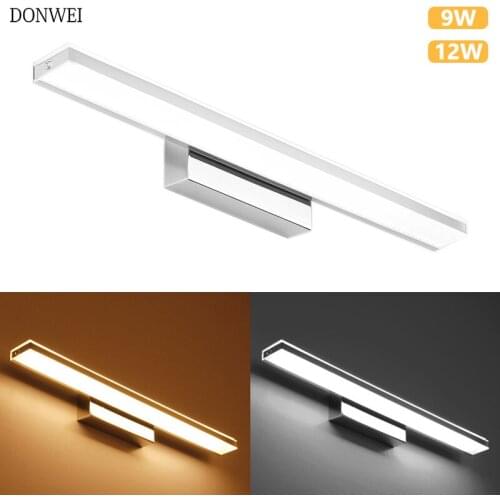 DONWEI 42CM 52CM Modern Simple LED Wall Lights Indoor Waterproof LED Makeup Mirror Light for Bedroom Bathroom Dressing room