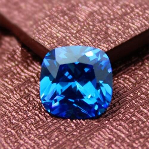 Light Blue Sapphire Square Faceted Gemstone Cushion Cut Sapphire Gem GS68