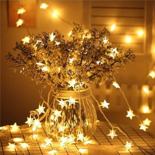 RXUNS LED Twinkle String Lights Star Fairy Garland Decoration for Christmas Tree New Year Room Table USB Battery Plug Operated
