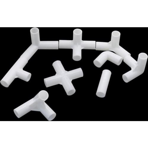 20 Pcs Inside diameter 12mm Straight Elbow Tee Cross Type PVC Connectors Farm Animal Supplies Poultry Cage Installation Tool
