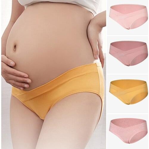 Womens Panties Maternity Low Waist Panties V Shaped Cotton Pregnancy Underwear Postpartum Underpants Clothes For Pregnant Women