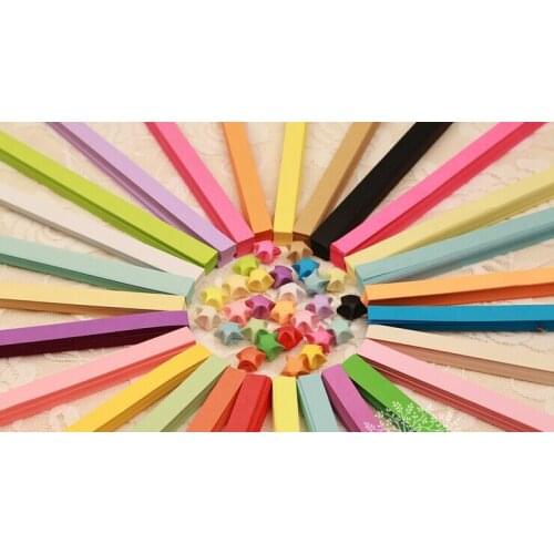 Solid candy color star folding crafts paper 80-85sheets by 27 colors total 2300sheets lot