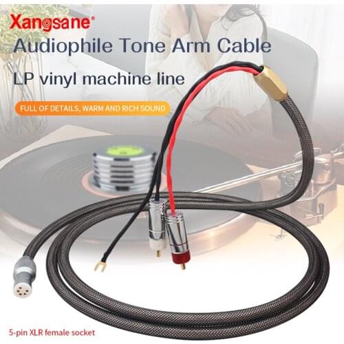 Xangsane high-quality LP vinyl record tonearm cable audio signal cable XLR five-core female socket dedicated for phonograph