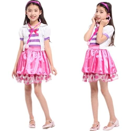 Girls Anime Doc McStuffins Costume Set Halloween Carnival Party Doctor Nurse Cosplay Dress School Stage Role Playing Costumes