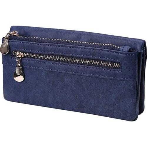 Women Leather Zippers Clutch Wallet Credit Card Holder Cell Phone Long Purse Wristlet Bag Money Pouch Handbag for Ladies