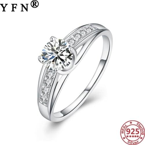 YFN 925 Sterling Silver Rings For Women Crystal Zircon 925 Silver Jewelry Womens Jewelry Wedding Rings Silver 925 Jewelry Gifts