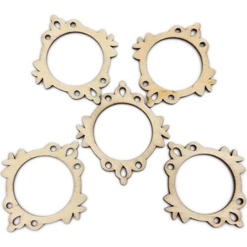 10pcs Unfinished Wooden Round Disc Circle Shaped Slices Cutouts for Craft DIY Wedding Home Decorations