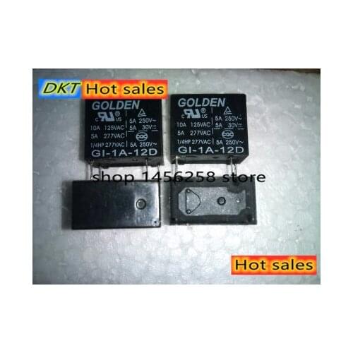 100% Original Neue GOLDENE GI-1A-12D 12VDC GI-1A-24D 24VDC 4 PINS 5A Power Relais