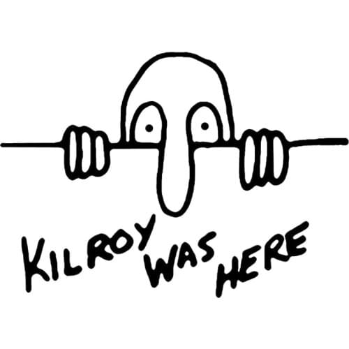 12.7CM*8.9CM Kilroy Was Here WWII Icon Military Marines Army America Vinyl Sticker Car Styling Accessories Black/Sliver C8-0720