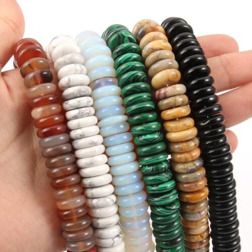 12x4MM Natural Turquoise Agates Jades Malachite Unakite Round Rondelle Spacer Beads For Jewelry Making DIY Bracelet Accessories