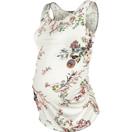 2021 Summer Maternity Tank Top Women Pregnant Nursing Sleeveless Floral Print Breastfeeding Tops T-shirt Nursing Tanks Tops D30