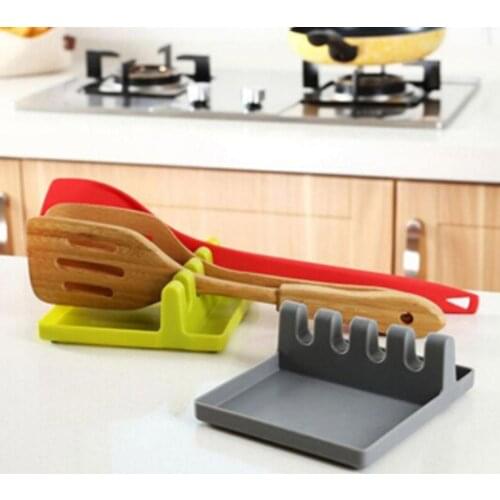 3 Colors Spoon Stove Organizer Tool Cookware Shelf Kitchen Cooking Tools Kitchen Silicone Silicone Spoon Rest Soup Spoon Holder