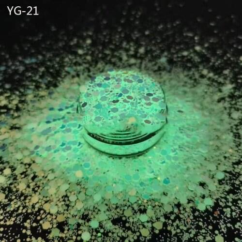 3D Fluorescent Nail Glitter Flakes Glow In Dark Luminous Iridescent Rainbow Sequins Nail Art Decoration Long Last Glowing