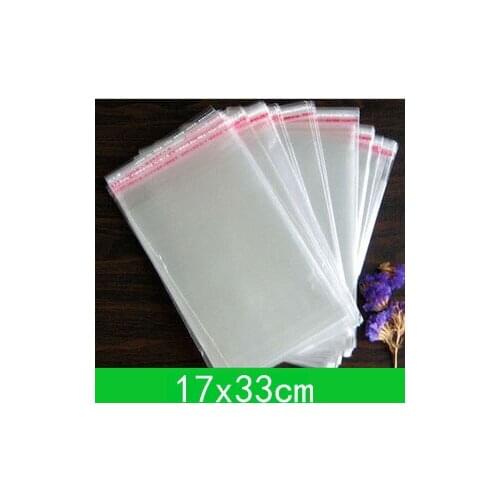 500pcs/lot New jewelry Bag (17x33cm) With Self-adhesive Seal Clear Opp Bag /Poly Bag For Wholesale Free Shipping