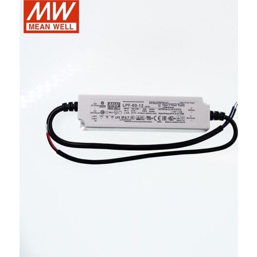 MEAN WELL LPF-60 Series DC12V 15V 20V 24V 30V 36V 42V 48V 60W Single Output Switching LED Power Supply PFC LED Lighting Power