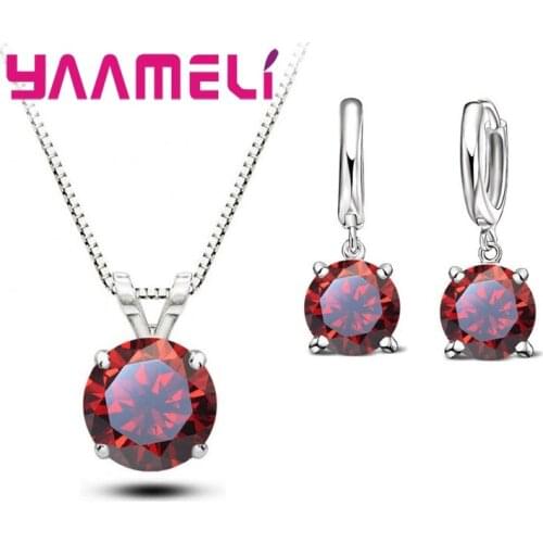 Brand Necklace Earrings Set Classic Dotted Crystal For Women Girlfriend Valentine Souvenirs 925 Sterling Silver