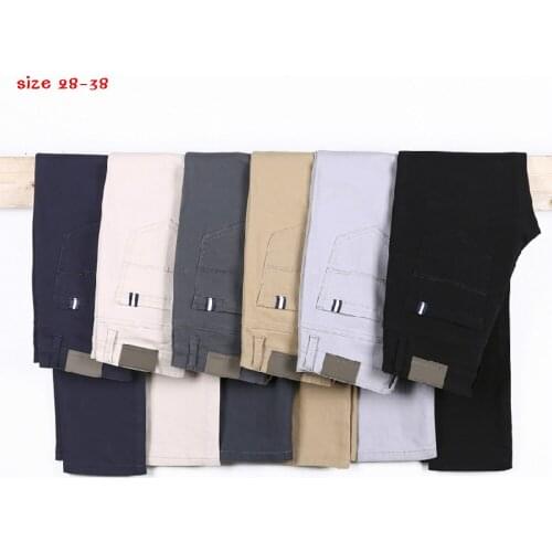 2020 Mens Trousers Multicolor Casual Pants Straight Breathable Mens Business Fashion Stretch Solid Color Slim Trousers 28-38