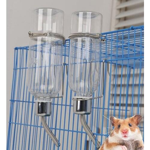 2018 NEW stainless steel Pet Rat Water Drinking Bottle Hamster Rabbit Dispenser Cylindrical Feeder Pet Rat Water Drinking Bottle