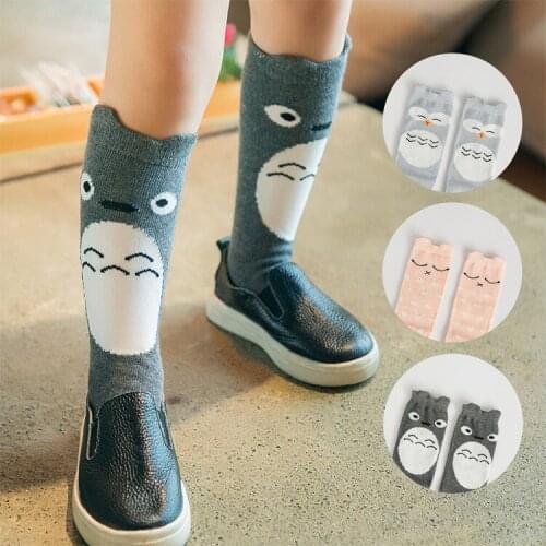 Childrens socks infant kids knee high girl cartoon duck bear print toddler baby socks cotton knee high short socks 0 to 6 Year